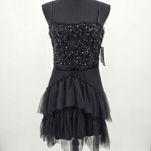 City Studio Black Sequin Party Dress